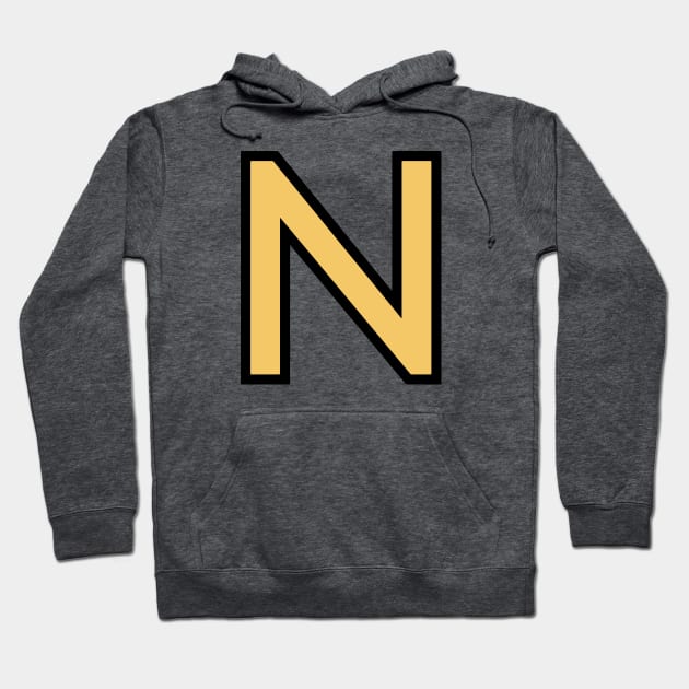 Funky Yellow Letter N Hoodie by Thespot